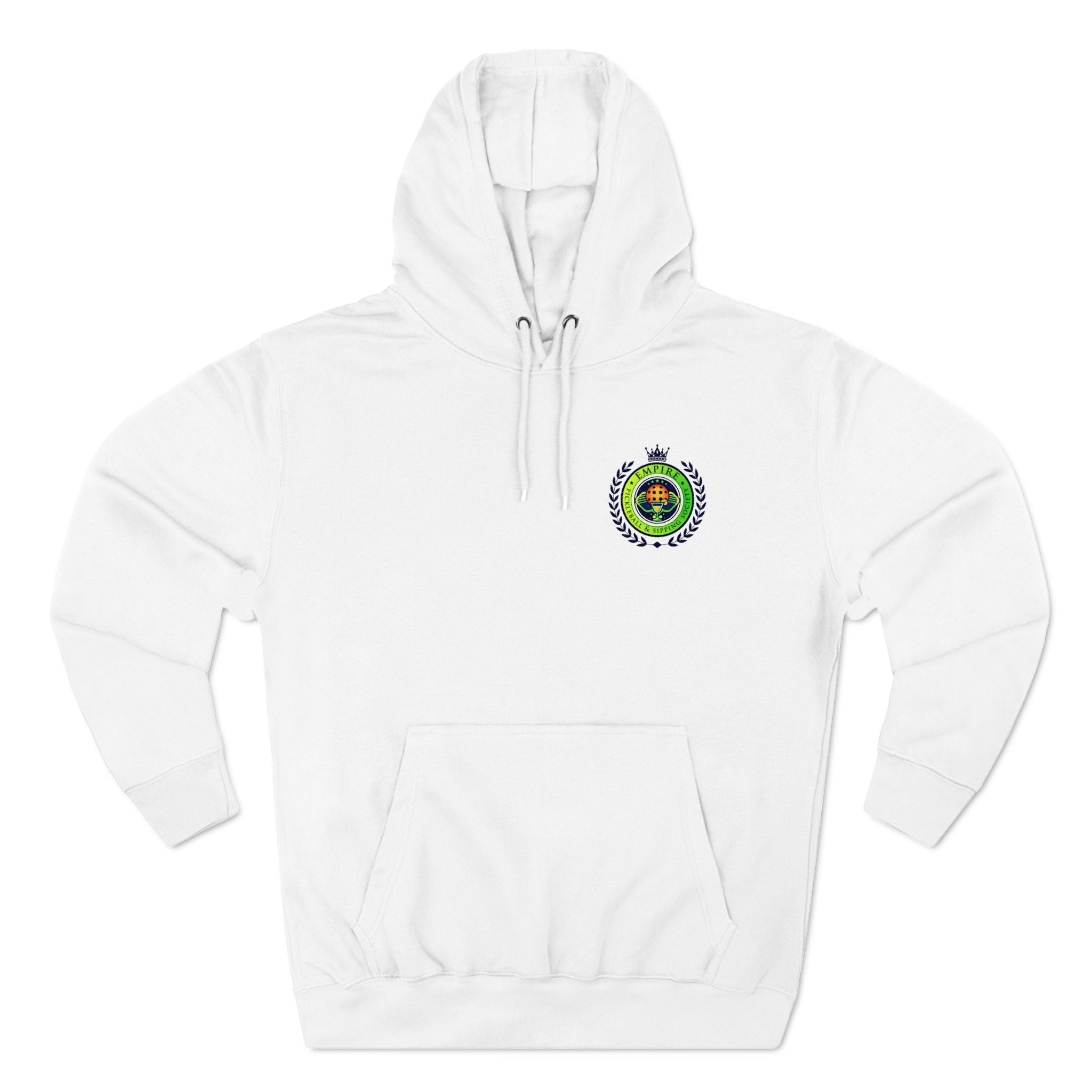 Empire Pickleball & Sipping Society Three-Panel Fleece Hoodie - Cozy Streetwear for Food Lovers B