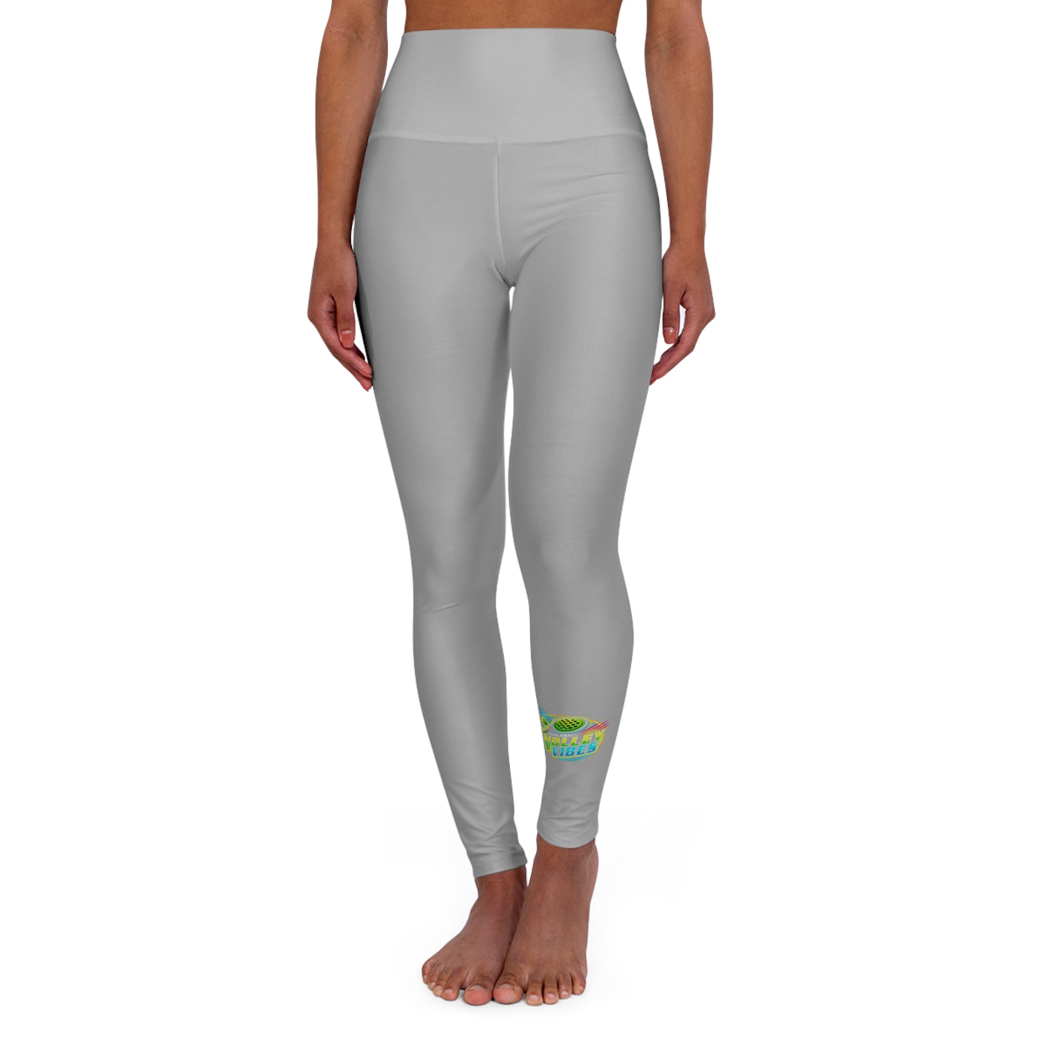 Volley Vibes High Waisted Yoga Leggings with Vibrant Design - Perfect for Fitness and Lifestyle