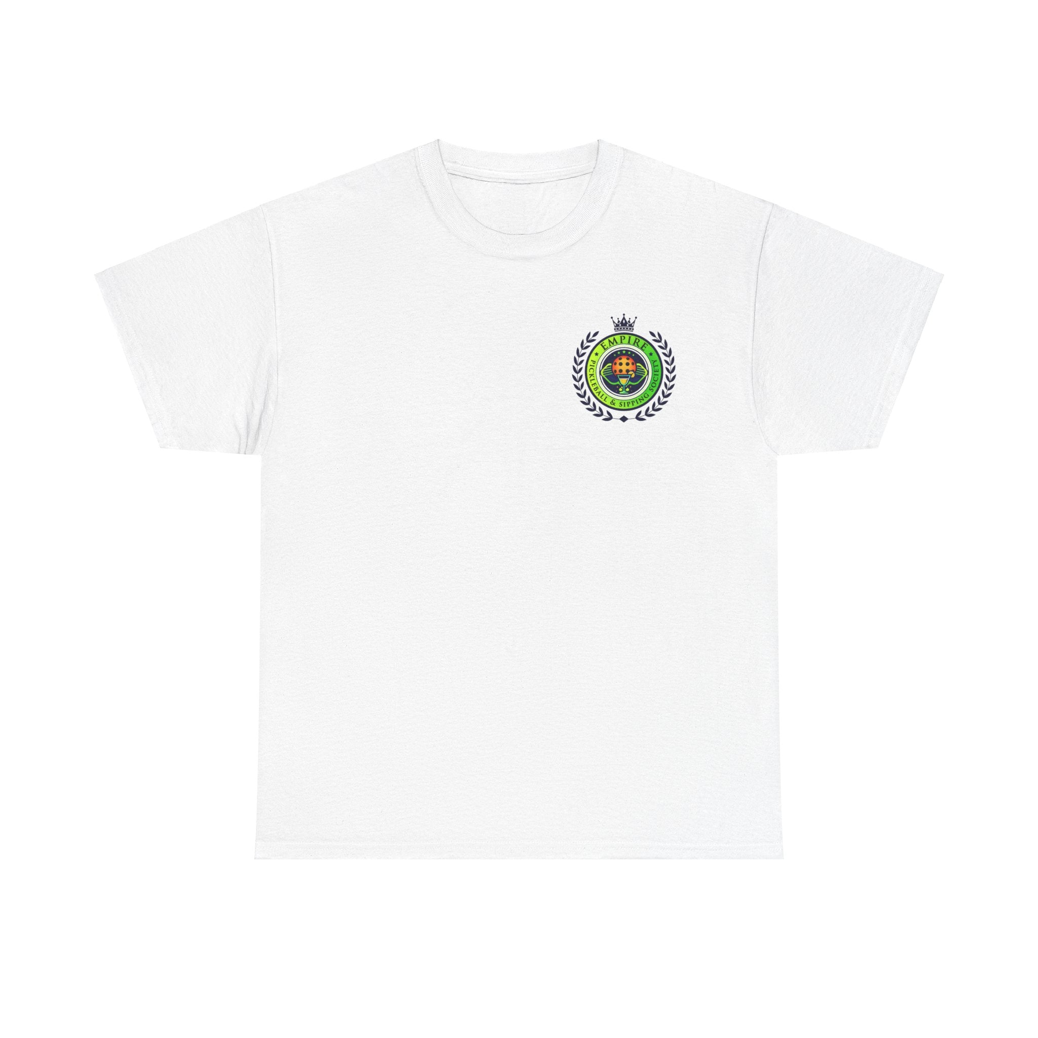 Empire Pickleball & Sipping Society Unisex Heavy Cotton Tee - Empire Design for Relaxation & Sipping